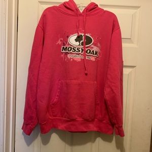 Dark Pink Mossy Oak Pull Over with Hood size L